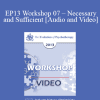 EP13 Workshop 07 - Necessary and Sufficient: The Key Elements of Lasting Change in Couple Therapy - Sue Johnson